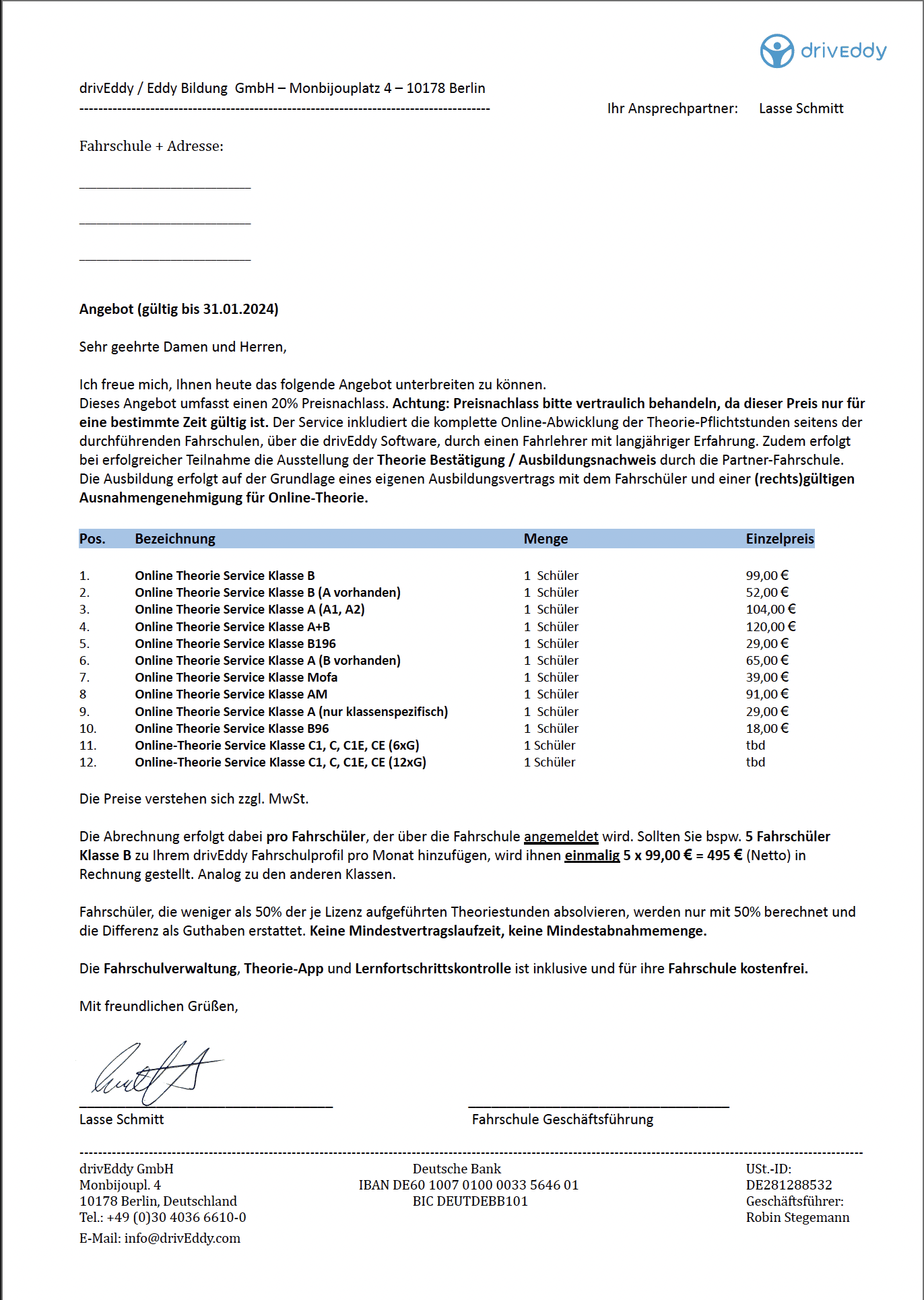 Online-Theorie Angebot